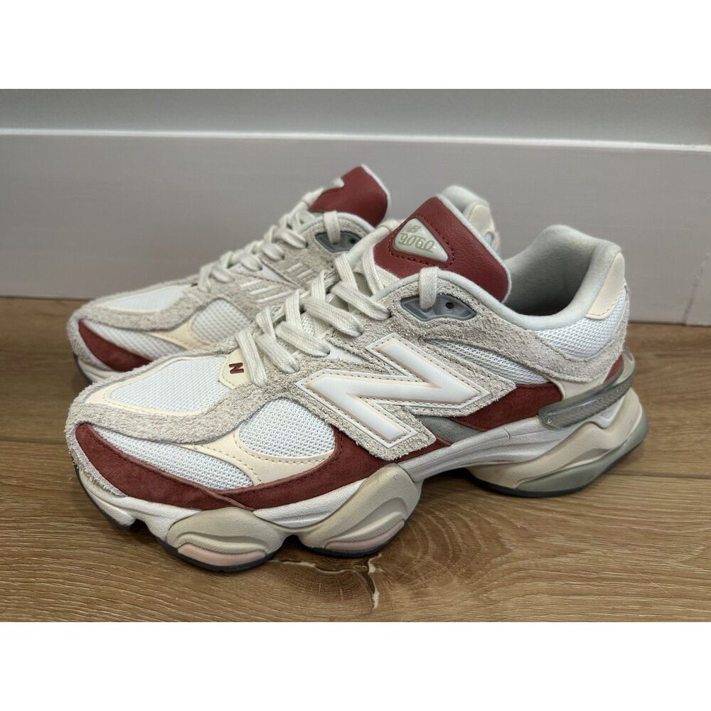 Women's/Men's New Balance 9060 Retro Trainer Sneakers W9.5/M8 White/Cream/Maroon